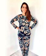 Pijama para dama Conjunto Azul y Melón