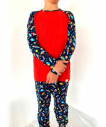 Pijama para niño Conjunto Naves con Rojo