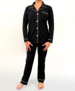 Pijama para mujer Conjunto Negro con Botones