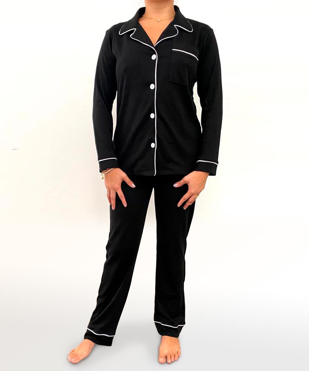 Pijamas con botones adelante mujer hot sale